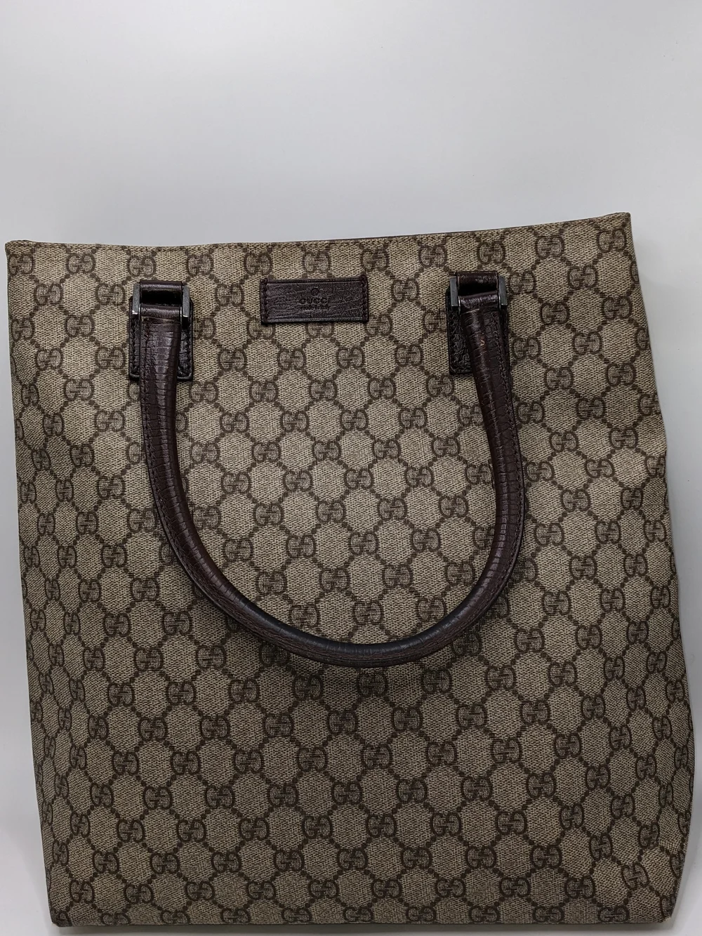 Gucci Brown GG Supreme Canvas Tote